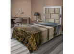 Abakuhaus Lenzuolo Naturale, Lago Alpino Con Rocce E Sassi Nell'acqua Cristallina Con Immagini Di Nebbia E Nuvole, Lenzuolo Superiore Morbido E Confortevole Per Un Letto Decorativo 1 Pezzo 260 Cm X 168 Cm, Grigio E Bianco