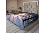 Abakuhaus Lenzuolo Invernale, Mistico Tramonto Nella Foresta Con Idilliaco Paesaggio Naturale Ghiacciato, Morbido E Confortevole Lenzuolo Superiore Per Un Letto Decorativo 1 Pezzo 266 Cm X 260 Cm, Marrone Bianco