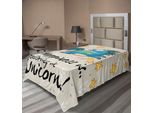 Abakuhaus Lenzuolo Unicorno, Stelle Simbolo Di Felicità E Gioia Animale Fantastico, Morbido E Confortevole Lenzuolo Superiore Per Un Letto Decorativo 1 Pezzo 260 Cm X 168 Cm, Giallo / Blu