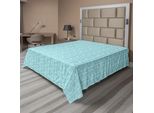 Abakuhaus Lenzuolo Azzurro, Stampa Autunnale Stilizzata Con Gocce Di Pioggia, Lenzuolo Morbido E Confortevole Per Un Letto Decorativo, 1 Pezzo 260 Cm X 228 Cm, Blu E Bianco