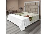 Abakuhaus Lenzuolo Natalizio, Pupazzo Di Neve E Gufi In Una Giornata Invernale Nevosa Con Campanelle E Fiocchi Di Neve, Morbido E Confortevole Lenzuolo Superiore Per Un Letto Decorativo 1 Pezzo 275 Cm X 260 Cm, Multicolore