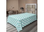 Abakuhaus Lenzuolo Etnico, Motivo Arabesco Marocchino A Mosaico, Motivo Astratto Mediorientale, Opera D'arte, Lenzuolo Morbido E Confortevole Per Un Letto Decorativo, 1 Pezzo, 260 Cm X 168 Cm, Turchese