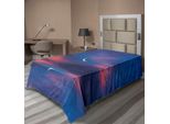 Abakuhaus Lenzuolo Nautico, Cielo Surreale Con Superficie Dell'acqua E Luna Crescente Fantasy Colours Immagine Paesaggistica, Lenzuolo Morbido E Confortevole Per Un Letto Decorativo 1 Pezzo 190 Cm X 100 Cm, Viola Rosa