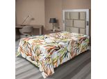 Abakuhaus Lenzuolo Asiatico, Acquerelli Etnici Dipinti A Pennello Con Stile Boho Print Dell'arte Popolare Cinese Orientale, Lenzuolo Morbido E Confortevole Per Un Letto Decorativo 1 Pezzo 190 Cm X 100 Cm, Multicolore