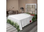 Abakuhaus Lenzuolo Natalizio, Decorazioni Natalizie Classiche E Fili Metallici Con Stampa Rami Di Pino, Lenzuolo Morbido E Confortevole Per Un Letto Decorativo 1 Pezzo 260 Cm X 168 Cm, Verde Rosso