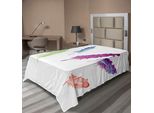 Abakuhaus Lenzuolo Colorato, Acquerello Astratto Colorato Uccello Piuma Artistico Natura Animale Tema, Morbido Comodo Lenzuolo Superiore Per Un Letto Decorativo 1 Pezzo 260 Cm X 168 Cm, Multicolore