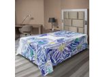 Abakuhaus Lenzuolo Con Fiori Acquerellati, Stagione Primaverile, Madre Terra In Fiore, Design Con Bouquet Di Fiori, Lenzuolo Morbido E Confortevole Per Un Letto Decorativo, 1 Pezzo, 260 Cm X 168 Cm, Blu E Giallo