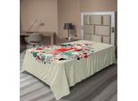 Abakuhaus Lenzuolo Natalizio, Design Tradizionale A Tema Religioso Natalizio, Arte Astratta, Lenzuolo Morbido E Confortevole Per Un Letto Decorativo, 1 Pezzo, 260 Cm X 168 Cm, Beige E Rosso