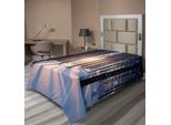 Abakuhaus Lenzuolo Invernale, Mistico Tramonto Nella Foresta Con Idilliaco Paesaggio Naturale Ghiacciato, Morbido E Confortevole Lenzuolo Superiore Per Un Letto Decorativo 1 Pezzo 260 Cm X 168 Cm, Marrone Bianco