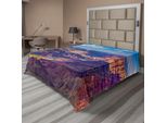 Abakuhaus Lenzuolo Con Stampa Della Gola, Veduta Aerea Dell'epico Grand Canyon Attività Del Fiume Stampa Del Torrente Che Scorre Sull'altopiano Roccioso, Lenzuolo Morbido E Confortevole Per Un Letto Decorativo 1 Pezzo 275 Cm X 260 Cm, Blu Tan