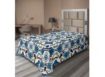 Abakuhaus Lenzuolo Europeo, Piastrelle Classiche In Ceramica Portoghese, Stampa Con Motivi Ispirati All'artigianato Europeo, Lenzuolo Morbido E Confortevole Per Un Letto Decorativo, 1 Pezzo, 190 Cm X 100 Cm, Blu Reale