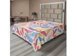 Abakuhaus Lenzuolo Colorato, Diversi Tipi Di Figure Di Piume Su Uno Sfondo A Strisce Quadrato, Lenzuolo Morbido E Confortevole Per Un Letto Decorativo 1 Pezzo 260 Cm X 228 Cm, Multicolore