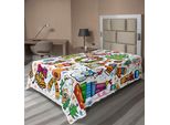 Abakuhaus Lenzuolo Natalizio, Graziosi Elementi Natalizi Con Pupazzo Di Neve, Abete E Caramelle, Tema Cameretta Bambini, Lenzuolo Morbido E Confortevole Per Un Letto Decorativo, 1 Pezzo 190 Cm X 100 Cm, Multicolore