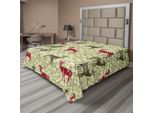 Abakuhaus Lenzuolo Natalizio, Numeri Stilizzati Vintage Su Un Nostalgico Motivo Rococò Damascato Kitsch, Morbido E Confortevole Lenzuolo Superiore Per Un Letto Decorativo 1 Pezzo 266 Cm X 260 Cm, Marrone Verde