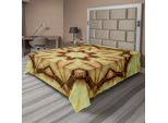 Abakuhaus Lenzuolo Mandala, Motivo Mandala Etnico Thailandese Psichedelico Con Sbavature Sporche E Macchie Ruvide, Lenzuolo Superiore Morbido E Confortevole Per Un Letto Decorativo, 1 Pezzo, 244 Cm X 205 Cm, Marrone Senape