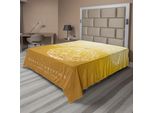 Abakuhaus Lenzuolo Natalizio, Buon Natale Palline Rotonde Appese Nella Stagione Dell'avvento Sentimenti Giorno Stampa Artistica, Morbido E Confortevole Lenzuolo Superiore Per Un Letto Decorativo 1 Pezzo 244 Cm X 205 Cm, Senape