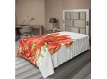Abakuhaus Lenzuolo Con Fiori Acquerellati, Motivi Pastorali Grandi Gigli Dai Colori Vivaci Motivi Floreali, Lenzuolo Morbido E Confortevole Per Un Letto Decorativo 1 Pezzo 190 Cm X 100 Cm, Verde Rosso