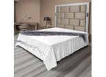 Abakuhaus Lenzuolo Grigio, Immagine Di Una Penna D'oca Classica Antica Datata Con Motivi A Foglia Su Un Lato, Lenzuolo Superiore Morbido E Confortevole Per Un Letto Decorativo 1 Pezzo 244 Cm X 205 Cm, Grigio Nero