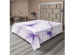 Abakuhaus Lenzuolo Spiers, Illustrazione Unica E Moderna Con Stampa Digitale Dal Design Particolare E Bizzarro Con Linee Sinuose, Lenzuolo Morbido E Confortevole Per Un Letto Decorativo 1 Pezzo 260 Cm X 228 Cm, Bianco Viola