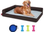Letto Ortopedico Per Cani Di Taglia Media-76X51X18Cm Cesto Per Cani In Memory Foam Cani Di Taglia Media Lettino Per Cani Lavabile, Marrone Scuro, Taglia L