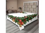 Abakuhaus Lenzuolo Natalizio, Ornamenti Natalizi Con Motivo Abete E Ornamenti Classici A Tema Capodanno, Lenzuolo Morbido E Confortevole Per Un Letto Decorativo, 1 Pezzo, 244 Cm X 205 Cm, Multicolore