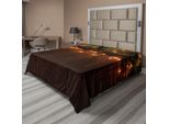 Abakuhaus Lenzuolo Natalizio, Ramo Natalizio Con Stampa A Tema Sinergia Festività Rurali Sorpresa Celebrazione, Lenzuolo Morbido E Confortevole Per Un Letto Decorativo 1 Pezzo 244 Cm X 205 Cm, Marrone Verde