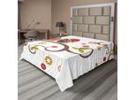 Abakuhaus Lenzuolo Natalizio, Gufi Su Rami Festosi, Stampa Natalizia Elegante, Lenzuolo Morbido E Confortevole Per Un Letto Decorativo, 1 Pezzo, 244 Cm X 205 Cm, Multicolore