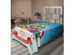 Abakuhaus Lenzuolo Natalizio, L'albero Di Capodanno Circondato Da Scatole A Sorpresa Noel Yuletide Concept Stampa Grafica, Morbido E Confortevole Lenzuolo Superiore Per Un Letto Decorativo 1 Pezzo 190 Cm X 100 Cm, Multicolore