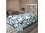 Abakuhaus Lenzuolo Etnico, Mosaico Tunisino Con Influenza Spagnola Azulojo Autentica Opera D'arte Ispirata All'arabesco Retrò, Lenzuolo Morbido E Confortevole Per Un Letto Decorativo 1 Pezzo 190 Cm X 100 Cm, Blu