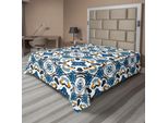 Abakuhaus Lenzuolo Europeo, Piastrelle Classiche In Ceramica Portoghese, Stampa Con Motivi Ispirati All'artigianato Europeo, Lenzuolo Morbido E Confortevole Per Un Letto Decorativo, 1 Pezzo, 275 Cm X 260 Cm, Blu Reale