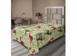 Abakuhaus Lenzuolo Natalizio, Numeri Stilizzati Vintage Su Un Nostalgico Motivo Rococò Damascato Kitsch, Morbido E Confortevole Lenzuolo Superiore Per Un Letto Decorativo 1 Pezzo 190 Cm X 100 Cm, Marrone Verde