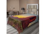 Abakuhaus Lenzuolo, Tramonto Nel Famoso Grand Canyon Meraviglie Naturali Antiche Del Patrimonio Mondiale, Lenzuolo Morbido E Confortevole Per Un Letto Decorativo 1 Pezzo 260 Cm X 168 Cm, Giallo Rosso