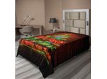 Abakuhaus Lenzuolo Natalizio, Insegna Luminosa Buon Natale E Felice Anno Nuovo Frase Stampata Sulla Parete, Morbido E Confortevole Lenzuolo Superiore Per Un Letto Decorativo 1 Pezzo 190 Cm X 100 Cm, Verde Bordeaux