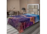 Abakuhaus Lenzuolo Con Stampa Della Gola, Veduta Aerea Dell'epico Grand Canyon Attività Del Fiume Stampa Di Un Torrente Che Scorre Su Un Altopiano Roccioso, Lenzuolo Morbido E Confortevole Per Un Letto Decorativo 1 Pezzo 260 Cm X 168 Cm, Blu Tan