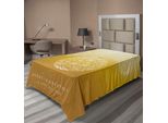 Abakuhaus Lenzuolo Natalizio, Buon Natale Palline Rotonde Appese Nella Stagione Dell'avvento Sentimenti Giorno Stampa Artistica, Morbido E Confortevole Lenzuolo Superiore Per Un Letto Decorativo 1 Pezzo 190 Cm X 100 Cm, Senape