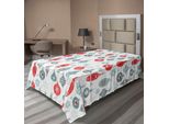Abakuhaus Lenzuolo Natalizio, Motivo Natalizio Con Struttura Vintage, Motivo Natalizio Allegro, Motivo Artistico Con Agrifoglio, Lenzuolo Morbido E Confortevole Per Un Letto Decorativo, 1 Pezzo, 190 Cm X 100 Cm, Blu E Rosso