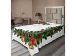 Abakuhaus Lenzuolo Natalizio, Ornamenti Natalizi Con Motivo Abete E Ornamenti Classici A Tema Capodanno, Lenzuolo Superiore Morbido E Confortevole Per Un Letto Decorativo, 1 Pezzo, 260 Cm X 168 Cm, Multicolore