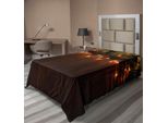 Abakuhaus Lenzuolo Natalizio, Ramo Natalizio Con Stampa A Tema Festa Di Campagna, Sinergia, Sorpresa, Celebrazione, Lenzuolo Morbido E Confortevole Per Un Letto Decorativo 1 Pezzo 260 Cm X 168 Cm, Marrone Verde