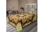 Abakuhaus Lenzuolo Mandala, Motivo Mandala Etnico Thailandese Psichedelico Con Sbavature Sporche E Macchie Grezze, Lenzuolo Superiore Morbido E Confortevole Per Un Letto Decorativo, 1 Pezzo 260 Cm X 168 Cm, Marrone Senape