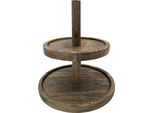 Etagere In Legno Di Mango A 2 Livelli - Ø 25 Cm X 26 Cm Ca
