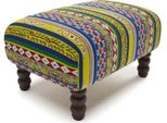 Casa Padrino Sgabello A Righe Multicolore / Nero 77 X 55 X H. 45 Cm - Sgabello Rettangolare In Velluto - Mobili Da Soggiorno - Mobili Per Hotel - Mobili - Arredi