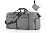Borsa Da Viaggio Pieghevole A Mano, Borsa Sportiva Unisex, Borsa Da Viaggio Per Il Fitness, Borse Da Viaggio Di Grande Capacità 85L, Colore: Grigio