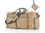 Borsa Da Viaggio Pieghevole, Borsa Sportiva Unisex, Borsa Da Viaggio Per Il Fitness, Borsa Da Viaggio Di Grande Capacità 115L, Colore: Beige