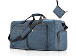 Borsa Da Viaggio Pieghevole, Borsa Sportiva Unisex, Borsa Da Viaggio Per Il Fitness, Borsa Da Viaggio Di Grande Capacità 115L, Colore: Blu