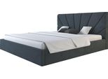 Letto Imbottito Denver Slim 120X200Cm, Letto Matrimoniale Con Contenitore E Rete A Doghe In Metallo, Letto Contenitore, Tessuto Velour, Grigio Scuro