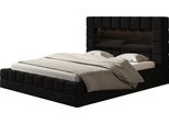 Letto Imbottito Hilton 200 X 200 Cm Con Illuminazione A Led, Letto Matrimoniale Incl. Rete E Doghe, Colore Nero