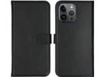 Custodia Per Iphone 15 Pro Max - Vera Pelle - Custodia Selencia Flip Flap - Nero
