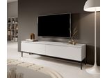 Mobile Tv Selsey Bemmi - Lavagna, Bianco Con Gambe Nere, 150 Cm