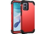Custodia Per Motorola Moto G 5G 2023 Custodia Ibrida 3In1 Pc E Tpu Antiurto, Resistente Rosso