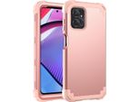 Custodia Per Motorola Moto G Power 2023 Custodia Ibrida 3In1 In Pc E Tpu Antiurto, Resistente Oro Rosa